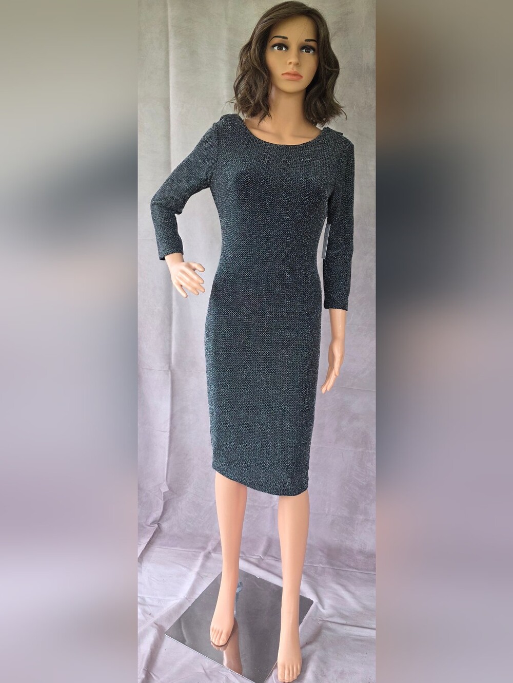 Bisou Bisou Black Sparkle Midi Dress